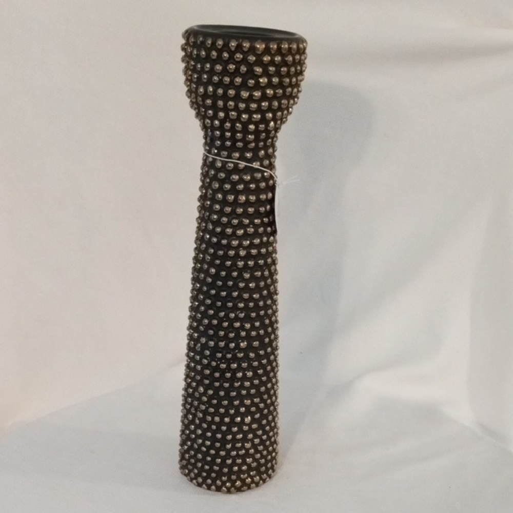 Chic Studded Black Candle Holder